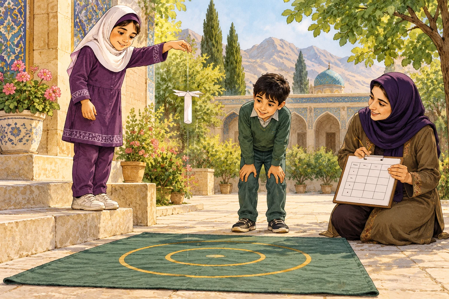 تصویرسازی بررسی تجربی حرکت یک بالگرد کاغذی